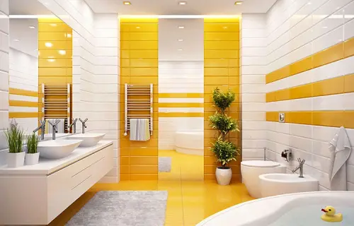 Arredare bagno: bagno giallo, colore di tendenza